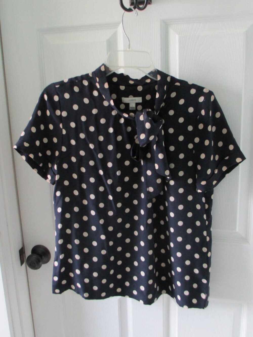 JCrew short sleeve blouse w/bow tie
